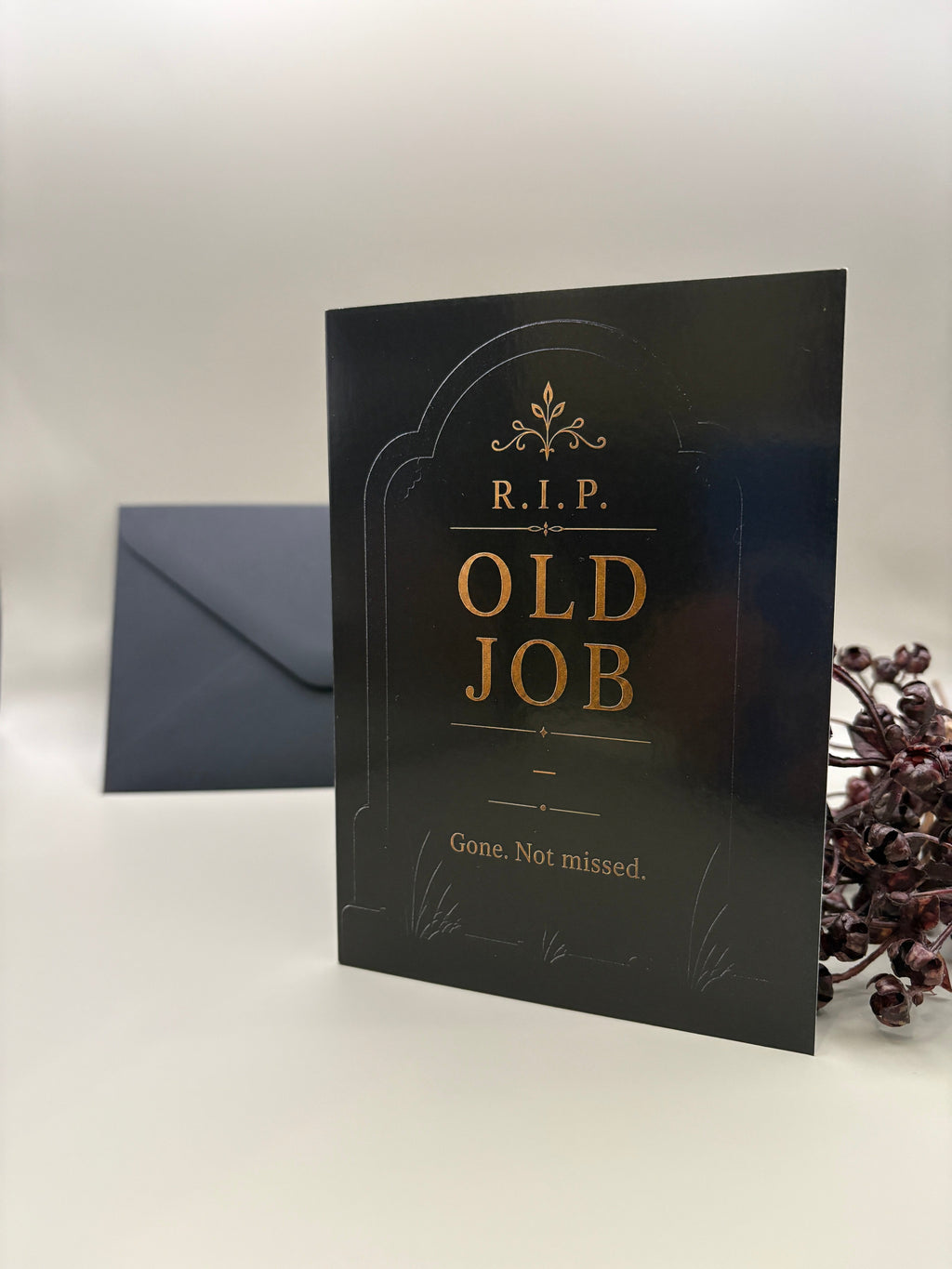OLD JOB Klappkarte mit schwarzem Umschlag